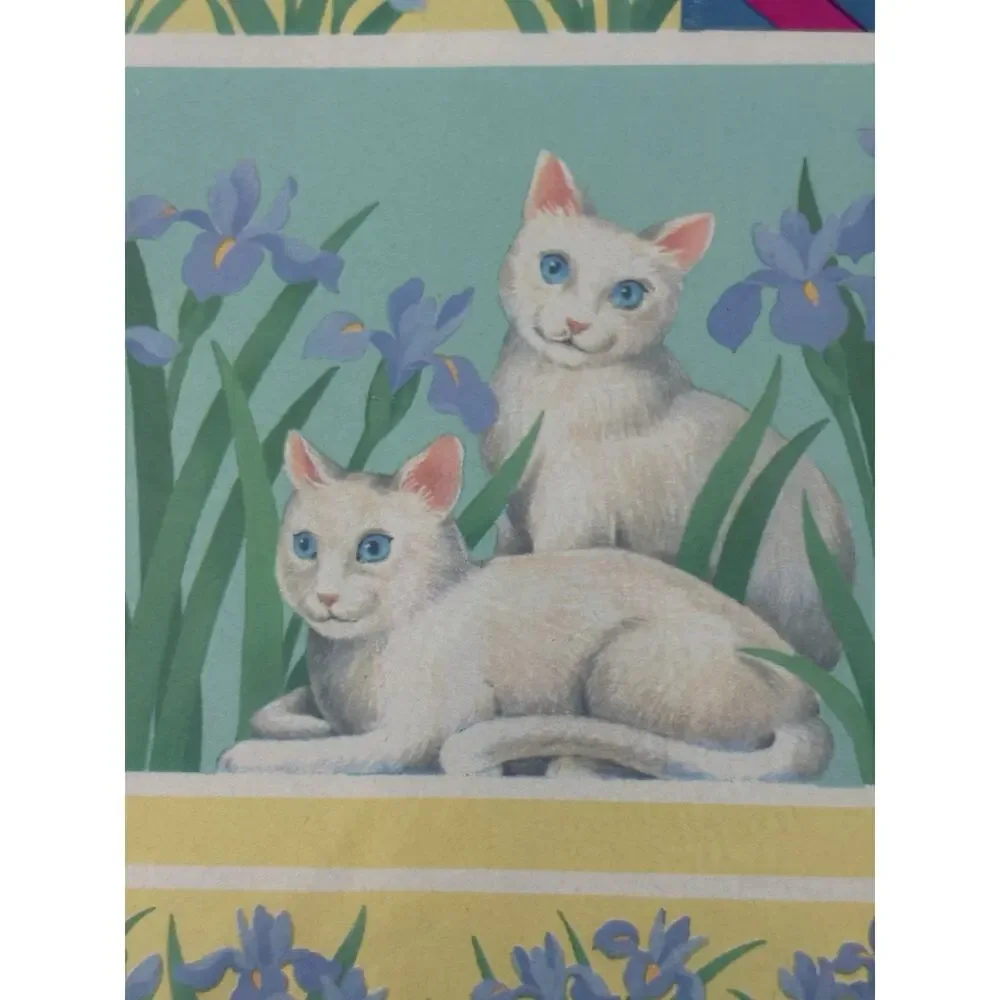 VINTAGE NOS Cat Kitten Sealed Gift Wrap Paper American Greetings USA 2 packs